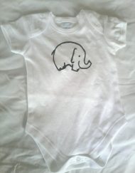 Elephant Onesie - White