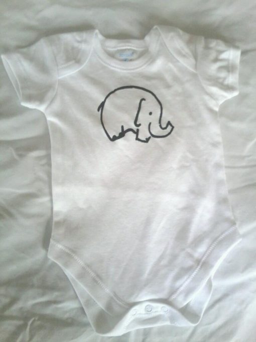 Elephant Onesie - White