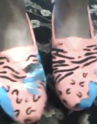 Wild Orange and Turquoise Hand Painted Shoes