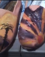 Beautiful Sunset and Palm Tree Canvas Shoes